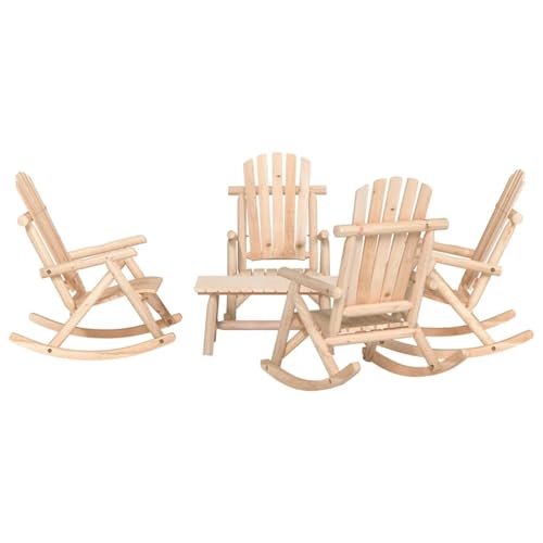 5-TLG. Garten-Lounge-Set Massivholz Fichte Loungemöbel Set für Terrasse Hotel Garten Loungebereich von Tidyard
