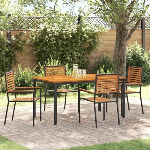 5-teiliges Garten-ESS-Set Schwarz, Stapelbare Gartenstühle mit Kissen 2 Stück Poly Rattan, Loungemöbel Set Essgruppe Sitzgruppe for Terrasse Hotel Loungebereich Restaurant3365496 5-teiliges Garten-ESS-Set Schwarz, Stapelbare Gartenstühle mit Kissen 2 Stück Poly Rattan, Loungemöbel Set Essgruppe Sitzgruppe for Terrasse Hotel Loungebereich Restaurant3365496 von Tidyard