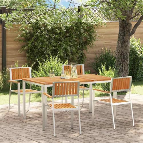5-teiliges Garten Essset, Esstisch für draußen 150x90x75 cm, Stapelbare Gartenstühle 4 STK, Loungemöbel Set Essgruppe Sitzgruppe for Terrasse Hotel Loungebereich Restaurant3334799 5-teiliges Garten Essset, Esstisch für draußen 150x90x75 cm, Stapelbare Gartenstühle 4 STK, Loungemöbel Set Essgruppe Sitzgruppe for Terrasse Hotel Loungebereich Restaurant3334799 von Tidyard