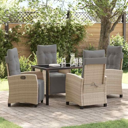 5-teiliges Garten-Esstisch-Set Beige Poly-Rattan, Loungemöbel Set Essgruppe Sitzgruppe for Terrasse Hotel Loungebereich Restaurant3380451 5-teiliges Garten-Esstisch-Set Beige Poly-Rattan, Loungemöbel Set Essgruppe Sitzgruppe for Terrasse Hotel Loungebereich Restaurant3380451 von Tidyard
