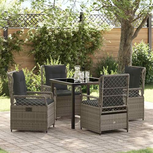 5-teiliges Garten-Esstisch-Set Grau Poly-Rattan, Loungemöbel Set Essgruppe Sitzgruppe for Terrasse Hotel Loungebereich Restaurant3380996 5-teiliges Garten-Esstisch-Set Grau Poly-Rattan, Loungemöbel Set Essgruppe Sitzgruppe for Terrasse Hotel Loungebereich Restaurant3380996 von Tidyard