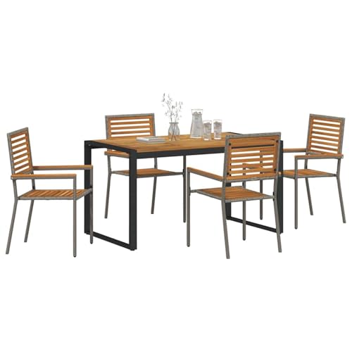 5-teiliges Garten Esstischset Grau, Stapelbare Gartenstühle mit Kissen 2 STK Grau Poly Rattan, Loungemöbel Set Essgruppe Sitzgruppe for Terrasse Hotel Loungebereich Restaurant3365473 5-teiliges Garten Esstischset Grau, Stapelbare Gartenstühle mit Kissen 2 STK Grau Poly Rattan, Loungemöbel Set Essgruppe Sitzgruppe for Terrasse Hotel Loungebereich Restaurant3365473 von Tidyard