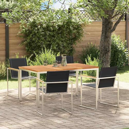 5-teiliges Garten Esszimmer Set, Outdoor Esstisch 150x90x75 cm Massivholz Teak, Loungemöbel Set Essgruppe Sitzgruppe for Terrasse Hotel Loungebereich Restaurant3334831 5-teiliges Garten Esszimmer Set, Outdoor Esstisch 150x90x75 cm Massivholz Teak, Loungemöbel Set Essgruppe Sitzgruppe for Terrasse Hotel Loungebereich Restaurant3334831 von Tidyard