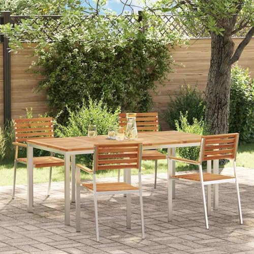 5-teiliges Garten Esszimmer Set, Outdoor Esstisch 180x90x75 cm, Stapelbare Gartenstühle 4 Stück, Loungemöbel Set Essgruppe Sitzgruppe for Terrasse Hotel Loungebereich Restaurant3334777 5-teiliges Garten Esszimmer Set, Outdoor Esstisch 180x90x75 cm, Stapelbare Gartenstühle 4 Stück, Loungemöbel Set Essgruppe Sitzgruppe for Terrasse Hotel Loungebereich Restaurant3334777 von Tidyard