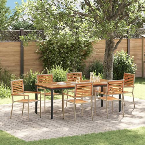 7-teiliges Garten Esszimmer Set Beige, Stapelbare Gartenstühle mit Kissen Set von 2 in Beige Poly Rattan, Loungemöbel Set Sitzgruppe for Terrasse Hotel Loungebereich Restaurant3365507 7-teiliges Garten Esszimmer Set Beige, Stapelbare Gartenstühle mit Kissen Set von 2 in Beige Poly Rattan, Loungemöbel Set Sitzgruppe for Terrasse Hotel Loungebereich Restaurant3365507 von Tidyard