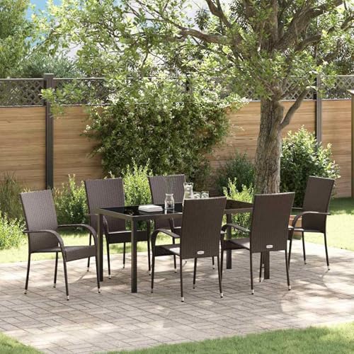 7-teiliges Gartentischset Braun Poly-Rattan, Gartenmöbel Essgruppe Tisch für Terrasse Hotel Garten Loungebereich3379398 7-teiliges Gartentischset Braun Poly-Rattan, Gartenmöbel Essgruppe Tisch für Terrasse Hotel Garten Loungebereich3379398 von Tidyard