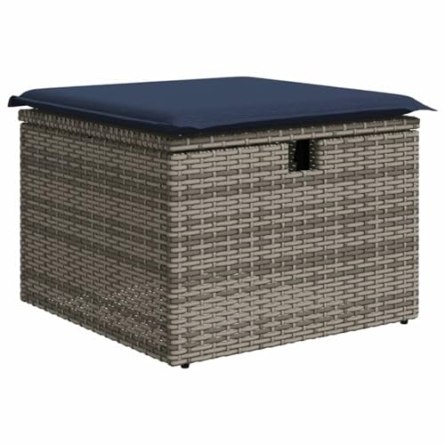 8-teiliges Gartensofa-Set mit Kissen, grau, Polyrattan, Outdoor Loungemöbel Sitzgruppe Essgruppe Sofa Sessel für Garten Terrasse Balkon3275161 von Tidyard