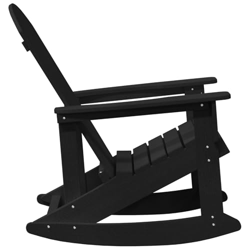 Adirondack Schaukelstuhl Schwarz 73.5x92x90 cm HDPE Moderner Sessel Adirondack Loungesessel für Terrasse Camping Café Adirondack Schaukelstuhl Schwarz 73.5x92x90 cm HDPE Moderner Sessel Adirondack Loungesessel für Terrasse Camping Café von Tidyard