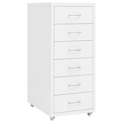 Aktenschrank Metall Rollen Weiß Aktenordner Büroschrank 28x41x69 cm für Büro und Heim Aktenschrank Metall Rollen Weiß Aktenordner Büroschrank 28x41x69 cm für Büro und Heim von Tidyard