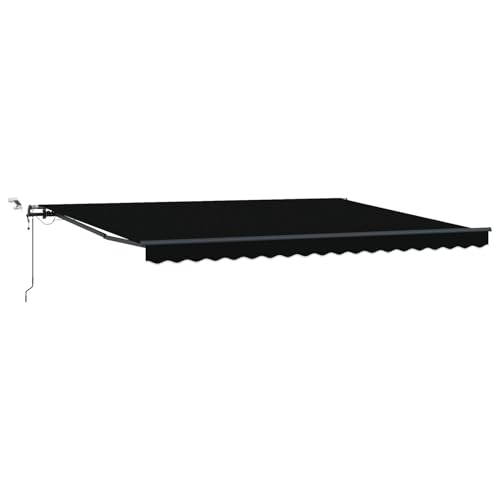 Automatische Einziehbare Markise mit LED Schwarz 450x300 cm Gelenkarmmarkise Außenmarkise für Terrasse Eingangsbereich Café von Tidyard