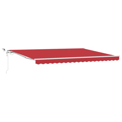Automatische einziehbare Markise mit LED Rot 450x300 cm Gelenkarmmarkise Außenmarkise für Terrasse Eingangsbereich Café von Tidyard