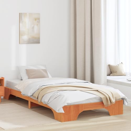 Bettgestell Wachsbrown Holz 90 x 200 cm Einfach Bettgestell, Plattformbettgestell doppelbett einzelbetten für Schlafzimmer Gästezimmer872880 Bettgestell Wachsbrown Holz 90 x 200 cm Einfach Bettgestell, Plattformbettgestell doppelbett einzelbetten für Schlafzimmer Gästezimmer872880 von Tidyard