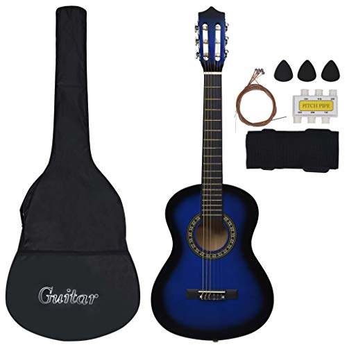 Catherinol 8-TLG. Klassikgitarren-Set für Anfänger, Konzertgitarre Starter Set, Komplettes Anfänger Set, Blau 1/2 34" von Tidyard