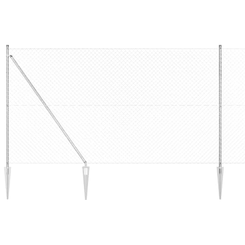 Drahtzaun mit 7 Spike-Posts 1,6x10 m verzinkter Stahl, Zaunstangen Stahlpfosten Forstpfähle für Weidezaun Terrasse Drahtzaun3351209 von Tidyard