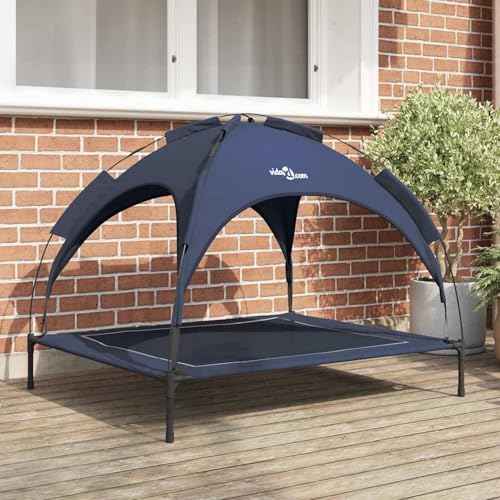 Erhöhtes Hundebett mit Abnehmbarem Dach Marineblau XL Stahl, Kühlendes Haustierbett Hundesofa für Haus Garten Camping42008200 Erhöhtes Hundebett mit Abnehmbarem Dach Marineblau XL Stahl, Kühlendes Haustierbett Hundesofa für Haus Garten Camping42008200 von Tidyard