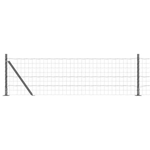 Euro Zaun mit 13 Flanschposten 0.4x50 m galvanisierter Stahl Gartenzaun Maschendraht Sichtschutz für Garten Hof Kaninchen Hühner Haustiere Euro Zaun mit 13 Flanschposten 0.4x50 m galvanisierter Stahl Gartenzaun Maschendraht Sichtschutz für Garten Hof Kaninchen Hühner Haustiere von Tidyard