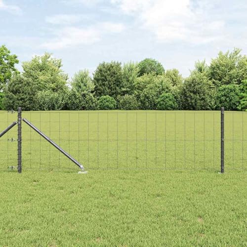 Eurozaun mit 7 Spike-Pfosten 0.6x10 m Verzinkter Stahl Grau, Zaunstangen Stahlpfosten Forstpfähle für Weidezaun Terrasse Drahtzaun3350659 Eurozaun mit 7 Spike-Pfosten 0.6x10 m Verzinkter Stahl Grau, Zaunstangen Stahlpfosten Forstpfähle für Weidezaun Terrasse Drahtzaun3350659 von Tidyard