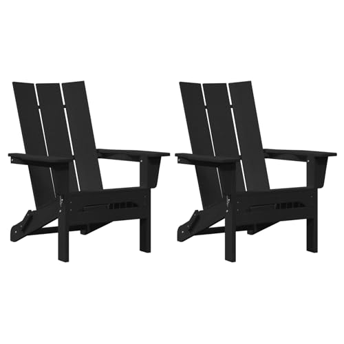 Faltbare Adirondack-Stühle 2 Stück, Faltbarer Adirondack-Stuhl Moderner Sessel Adirondack Loungesessel für Terrasse Camping Café von Tidyard
