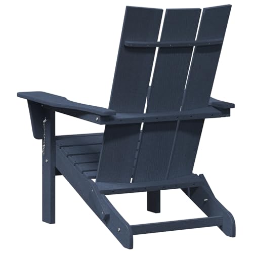 Faltbare Adirondack Stühle 2 Stück Marineblau 74.5x80.5x90 cm HDPE, Faltbarer Adirondack Stuhl Moderner Sessel Adirondack Loungesessel für Terrasse Camping Café von Tidyard