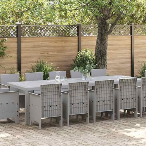 Garten Essgruppe 13 pcs Hellgrau Poly Rattan, Gartenmöbel Essgruppe Tisch für Terrasse Hotel Garten Loungebereich3378627 Garten Essgruppe 13 pcs Hellgrau Poly Rattan, Gartenmöbel Essgruppe Tisch für Terrasse Hotel Garten Loungebereich3378627 von Tidyard