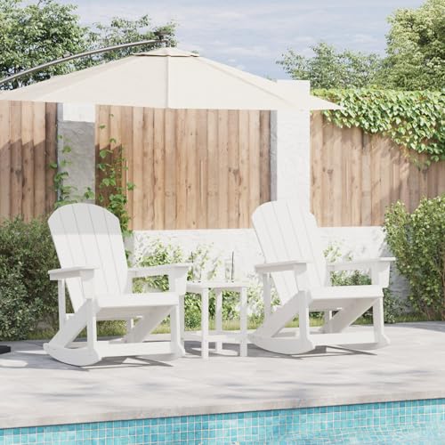 Garten Lounge Set 3 pcs Weiß Standard 38 x 38 x 46 cm HDPE Gartenstühle Terrassenstuhl für Garten Pool Terrasse Esszimmer Gartenmöbel von Tidyard