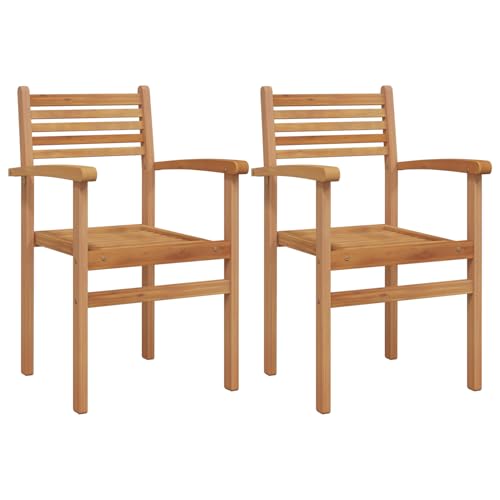Garten Stapelstühle 2 pcs Braun 55.5 x 55.5 x 90 cm Gartenstühle Terrassenstuhl für Garten Pool Terrasse Esszimmer Gartenmöbel von Tidyard
