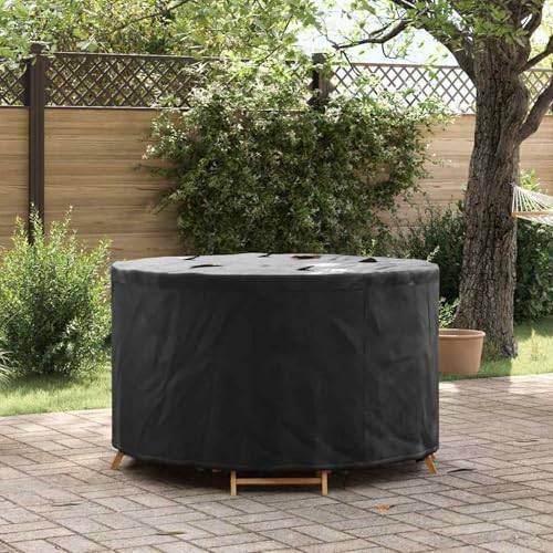 Gartenmöbelabdeckung Schwarz 128 x 128 x 71 cm 420D Stoff, Tischabdeckung Garten winterfeste Abdeckhaube für Bistrotische Café-Möbel Sitzgruppe Außenbereich Terrasse4105997 von Tidyard
