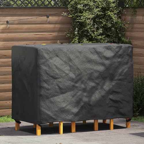 Gartenmöbelabdeckung Schwarz 130 x 80 x 70 cm 600D, Tischabdeckung Garten winterfeste Abdeckhaube für Bistrotische Café-Möbel Sitzgruppe Außenbereich Terrasse4105722 von Tidyard
