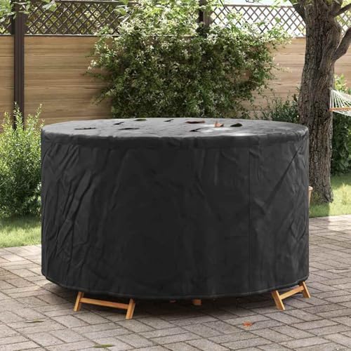 Gartenmöbelabdeckung Schwarz 157 x 157 x 71 cm 210D Stoff, Tischabdeckung Garten winterfeste Abdeckhaube für Bistrotische Café-Möbel Sitzgruppe Außenbereich Terrasse4105999 von Tidyard