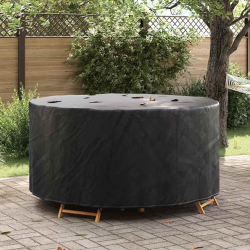 Gartenmöbelabdeckung Schwarz 182 x 182 x 85 cm 420D Stoff, Tischabdeckung Garten winterfeste Abdeckhaube für Bistrotische Café-Möbel Sitzgruppe Außenbereich Terrasse4106009 von Tidyard