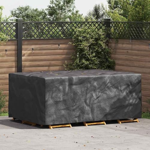 Gartenmöbelabdeckung Schwarz 210 x 130 x 70 cm 600D, Tischabdeckung Garten winterfeste Abdeckhaube für Bistrotische Café-Möbel Sitzgruppe Außenbereich Terrasse4105782 von Tidyard