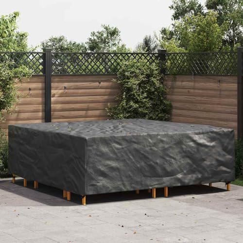 Gartenmöbelabdeckung Schwarz 235 x 235 x 70 cm 600D, Tischabdeckung Garten winterfeste Abdeckhaube für Bistrotische Café-Möbel Sitzgruppe Außenbereich Terrasse4105803 von Tidyard