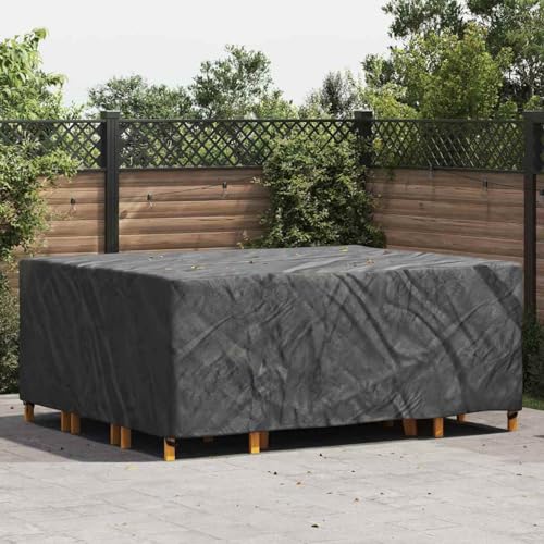 Gartenmöbelabdeckung Schwarz 250 x 210 x 70 cm 420D, Tischabdeckung Garten winterfeste Abdeckhaube für Bistrotische Café-Möbel Sitzgruppe Außenbereich Terrasse4105820 von Tidyard