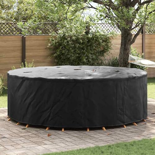 Gartenmöbelabdeckung Schwarz 279 x 279 x 85 cm 210D Stoff, Tischabdeckung Garten winterfeste Abdeckhaube für Bistrotische Café-Möbel Sitzgruppe Außenbereich Terrasse4106032 von Tidyard