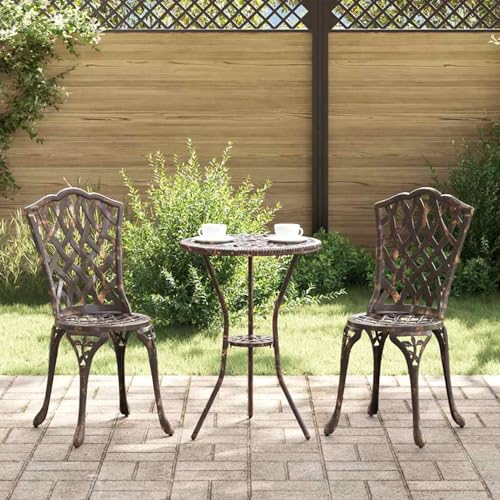 Gartenstühle 2er Set Bronze Gussaluminium, Gartenstühle Terrassenstuhl für Garten Pool Terrasse Esszimmer Gartenmöbel42002394 von Tidyard