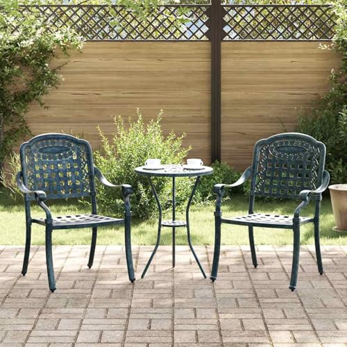 Gartenstühle 2er Set Grünes Gusseisen, Gartenstühle Terrassenstuhl für Garten Pool Terrasse Esszimmer Gartenmöbel42002373 von Tidyard