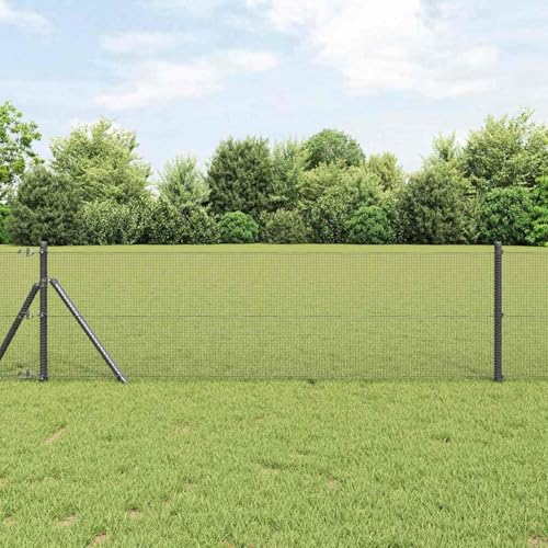 Geschweißter Drahtzaun Grau 0,6x25 m Stahl, Sechseckgeflecht Netz zum Schutz von Gartenpflanzen Gemüse Blumen Früchten42005205 von Tidyard