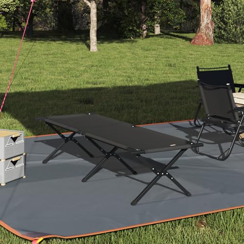 Klapp-Sonnenbett mit Tragetasche Schwarz 600D Oxford-Gewebe Gartenliegestuhl Strandliege für Strand Garten Terrasse Camping von Tidyard