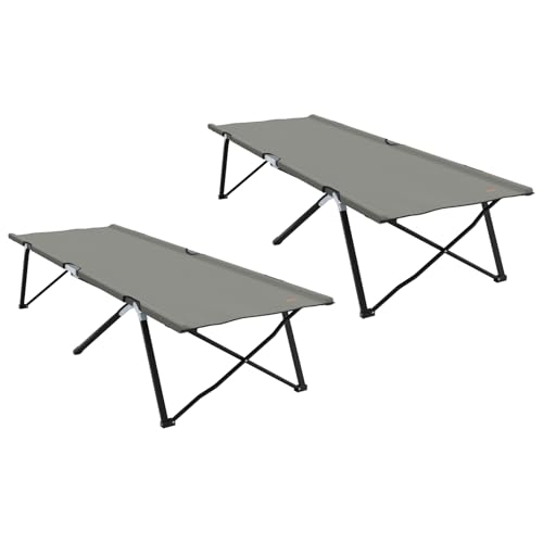 Klappbare Sonnenbetten mit Tragetaschen 2 STK Grau 600D Oxford-Stoff Gartenliegestuhl Strandliege für Strand Garten Terrasse Camping von Tidyard