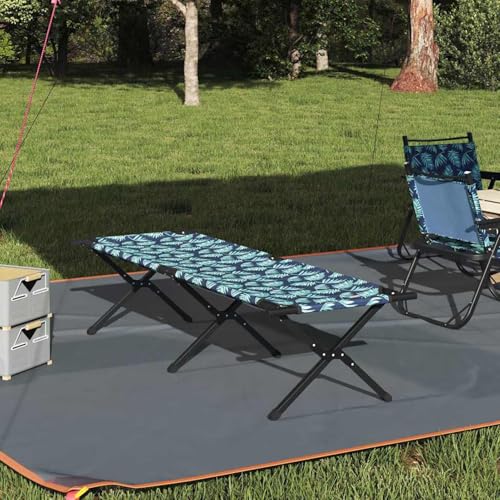 Klappbare Sonnenliege mit Tragetasche Blättermuster 600D Oxford Stoff, Gartenliegestuhl Strandliege Relaxliege für Strand Garten Terrasse Camping42003179 von Tidyard