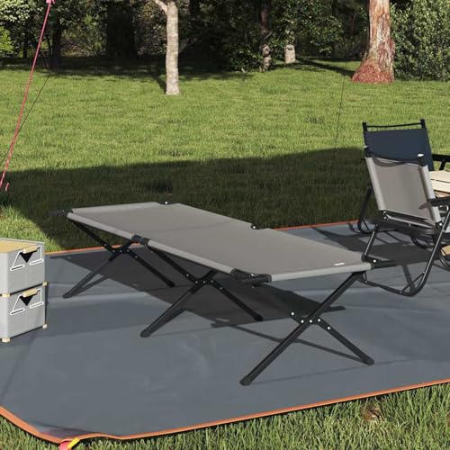 Klappbare Sonnenliege mit Tragetasche Grau 600D Oxford-Gewebe, Gartenliegestuhl Strandliege Relaxliege für Strand Garten Terrasse Camping42003189 von Tidyard