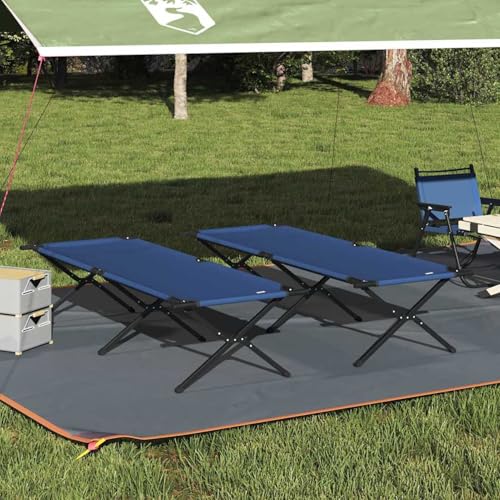 Klappbare Sonnenliegen 2 Stück mit Tragetasche Blau 600D Oxford-Gewebe, Gartenliegestuhl Strandliege Relaxliege für Strand Garten Terrasse Camping42003192 von Tidyard