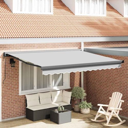 Markise Anthrazit 3 x 2,5 m Metall, Gelenkarmmarkise Außenmarkise für Terrasse Eingangsbereich Café145700 von Tidyard