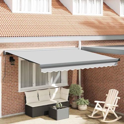 Markise Anthrazit 3 x 2,5 m Metall, Gelenkarmmarkise Außenmarkise für Terrasse Eingangsbereich Café145705 von Tidyard