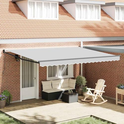 Markise Anthrazit 5 x 3 m Metall, Gelenkarmmarkise Außenmarkise für Terrasse Eingangsbereich Café362030 von Tidyard