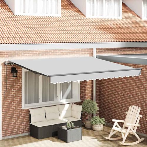 Markise Manuell Anthrazit 3 x 2,5 m Metall, Gelenkarmmarkise Außenmarkise für Terrasse Eingangsbereich Café313249 von Tidyard