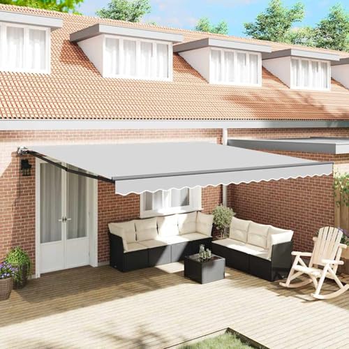 Markise Manuell Anthrazit 4,5 × 3,5 m Metall, Gelenkarmmarkise Außenmarkise für Terrasse Eingangsbereich Café313236 von Tidyard