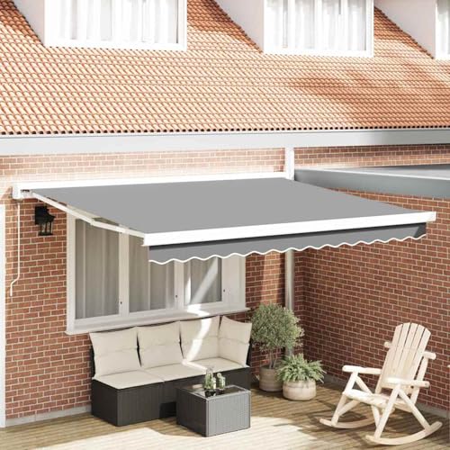 Markise Weiß 3 x 2,5 m Metall, Gelenkarmmarkise Außenmarkise für Terrasse Eingangsbereich Café142574 von Tidyard