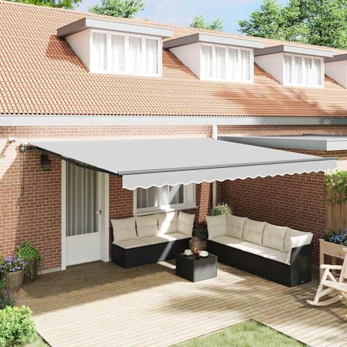 Markise mit Anthrazit 4,5 × 3,5 m Metall, Gelenkarmmarkise Außenmarkise für Terrasse Eingangsbereich Café313266 von Tidyard