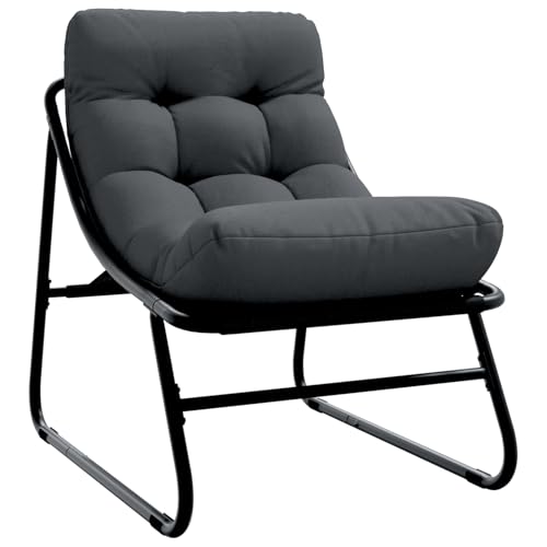 Outdoor Sitzset Dunkelgrau Metallrahmen mit Stoffkissen Mittel Loungemöbel Set für Terrasse Hotel Garten Loungebereich von Tidyard